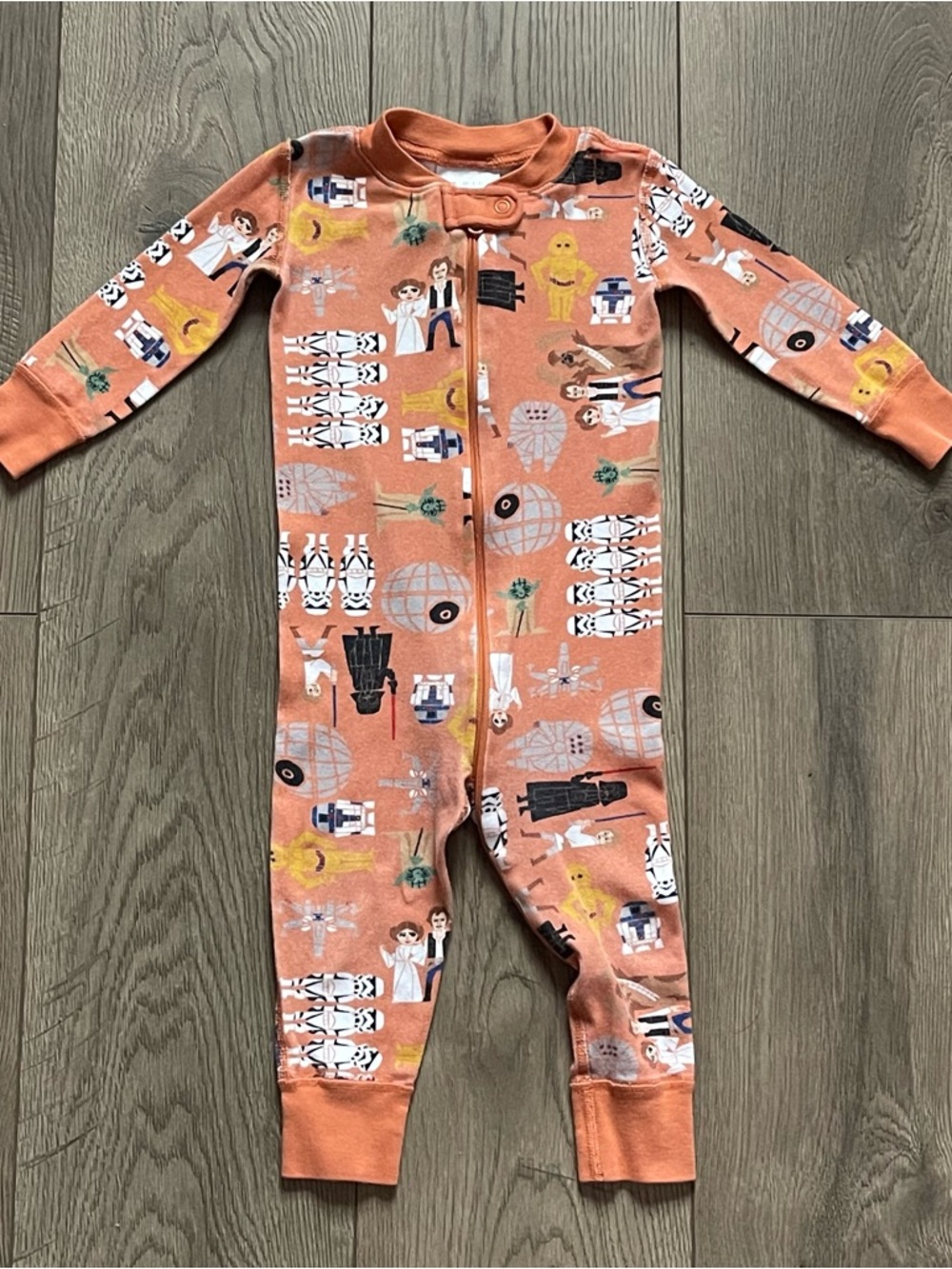 Hanna Andersson Star Wars Print Organic Cotton Orange 18-24m Baby Sleeper